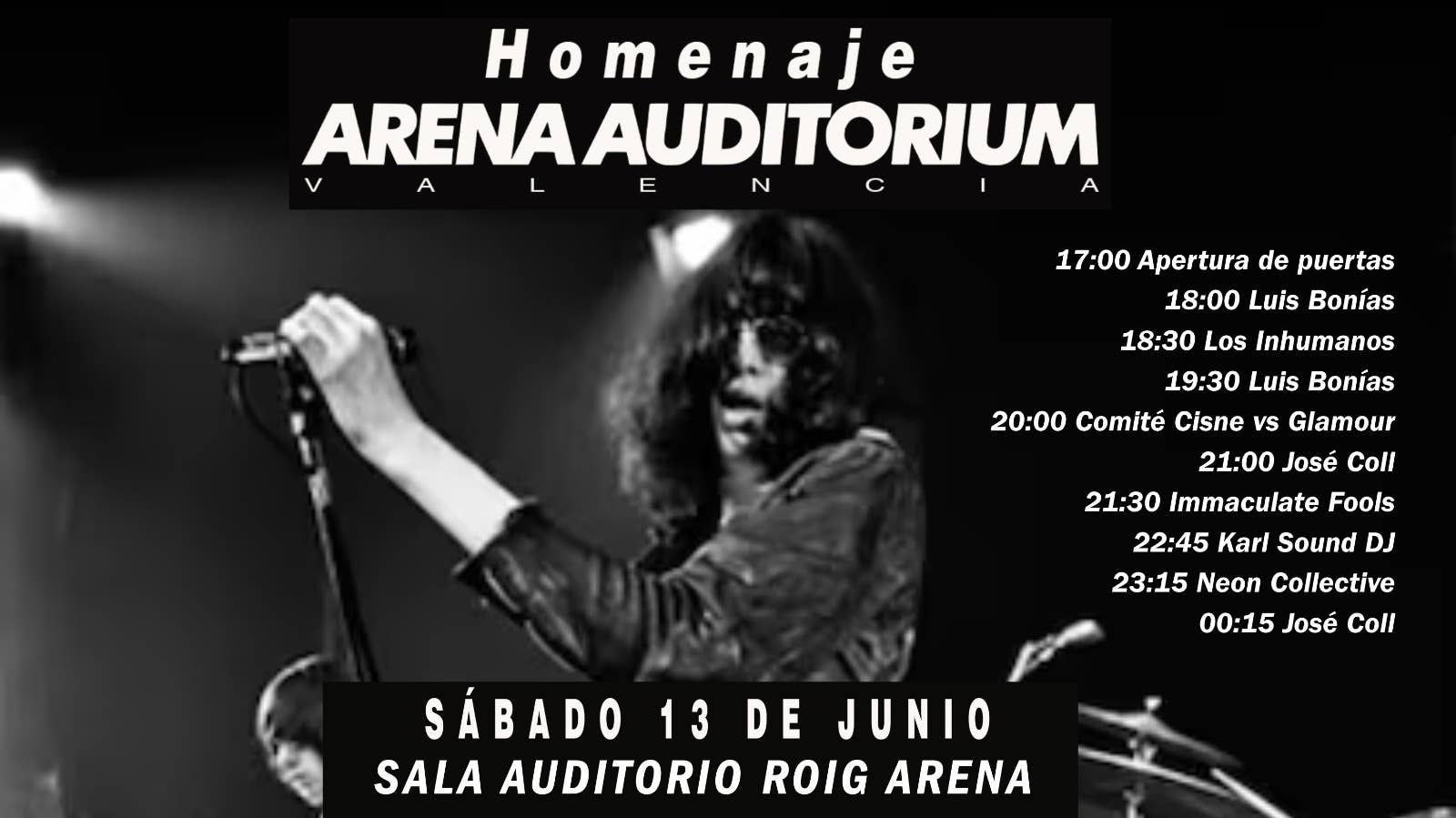 La historia de Arena Auditorium vuelve a cobrar vida este sábado en la Sala Auditorio Roig Arena