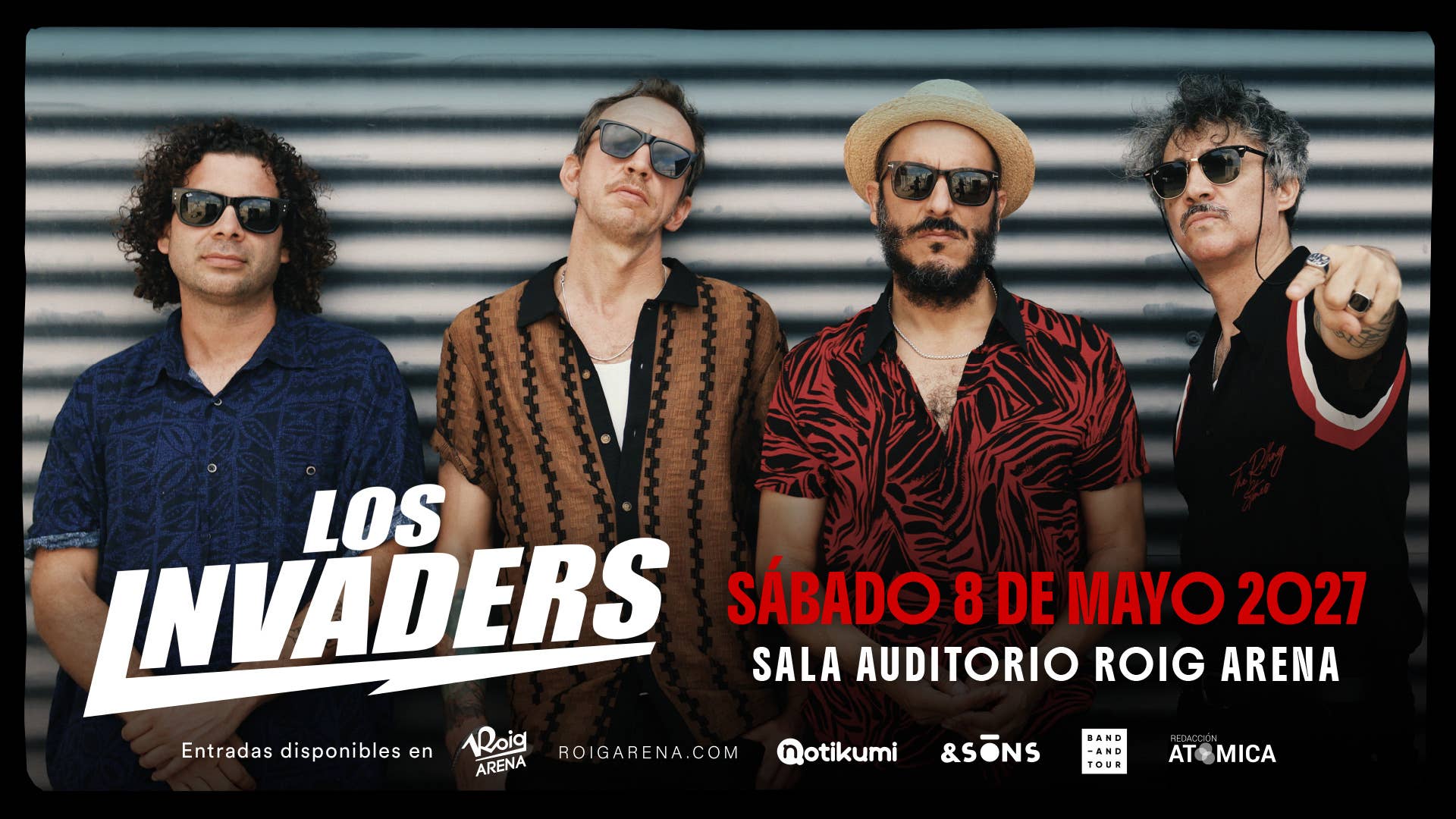 Los Invaders actuarán el 8 de mayo en la sala Auditorio Roig Arena