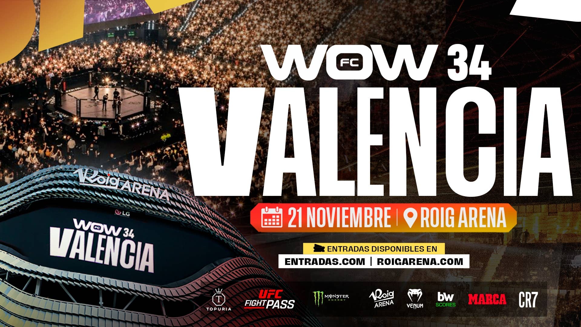 Roig Arena to Host WOW 34 on November 21