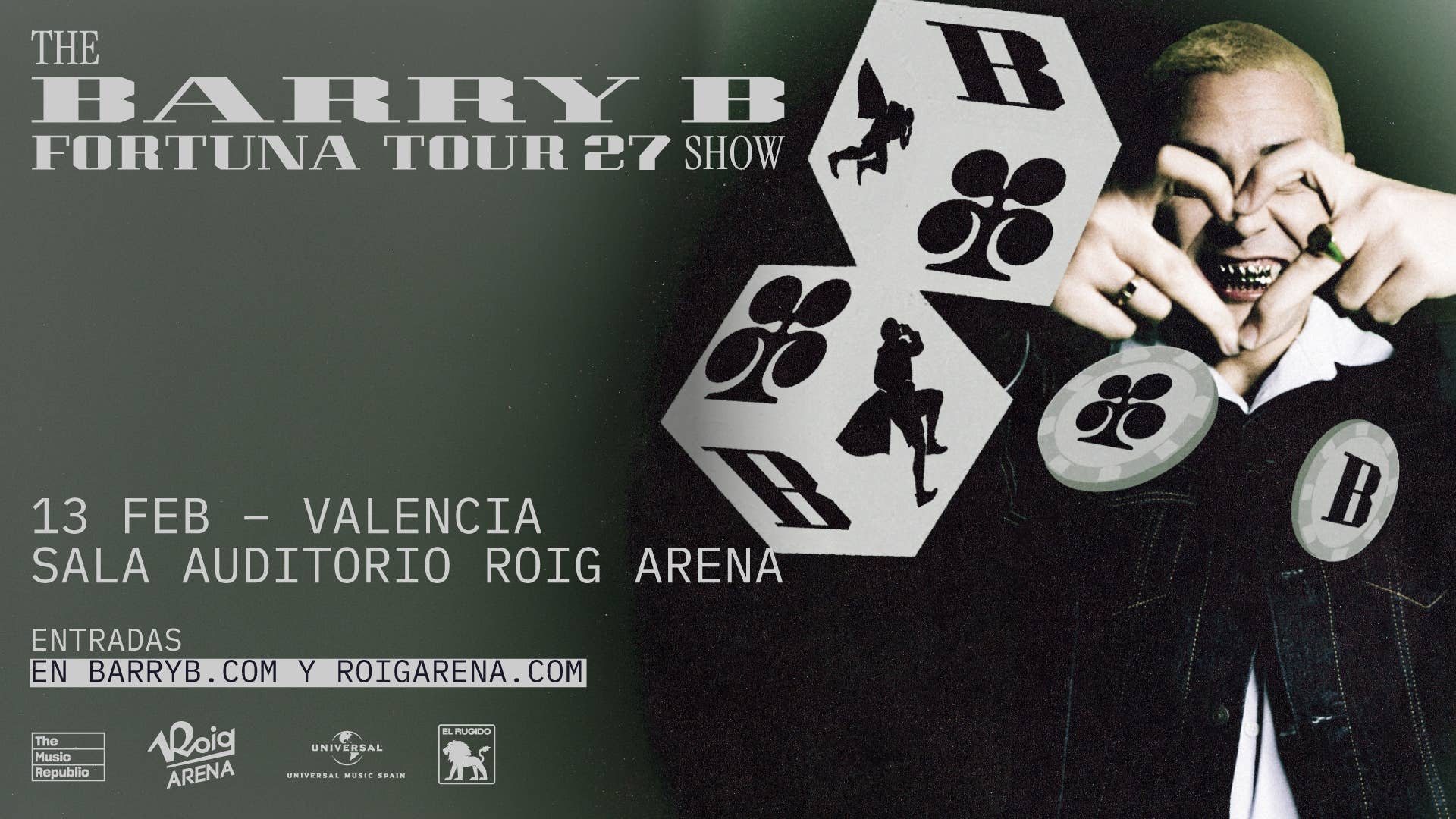 Barry B actuará el 13 de febrero en la Sala Auditorio Roig Arena