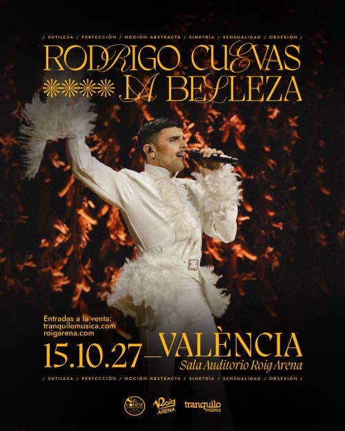Rodrigo Cuevas presentará “La Belleza” en la Sala Auditorio Roig Arena el 15 de octubre de 2027