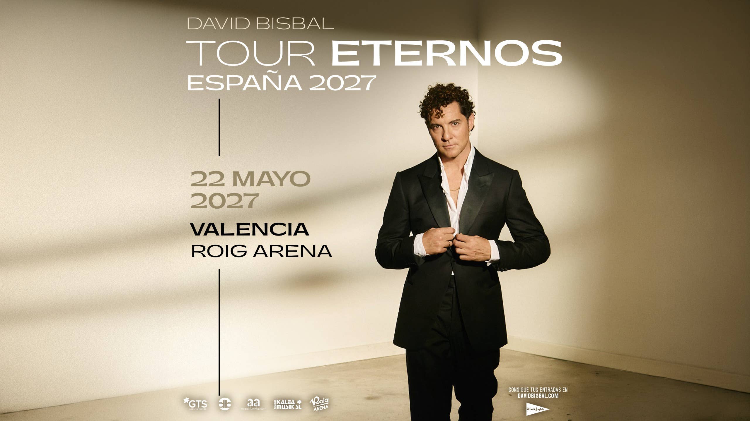 David Bisbal arrancará su gira “Eternos” el 22 de mayo en Roig Arena