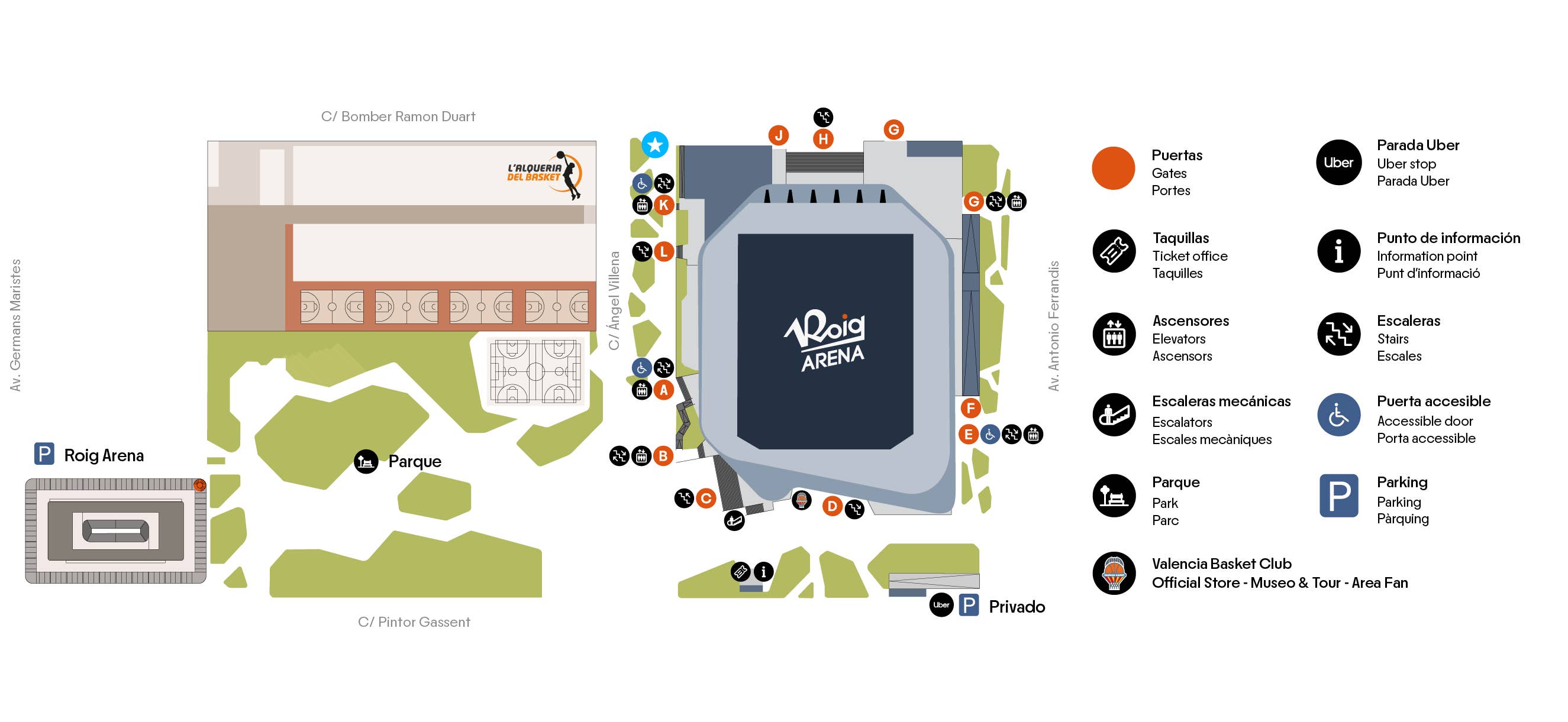 Plano ubicación Roig Arena