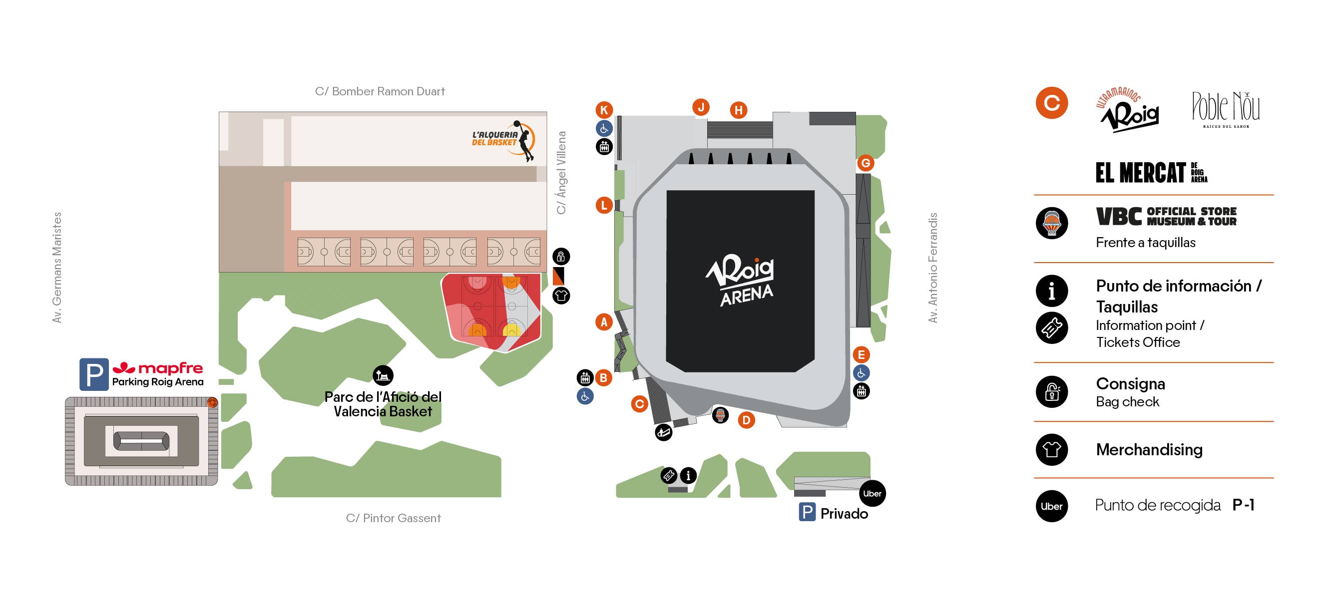 Plano ubicación Roig Arena